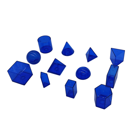 Набор прозрачных геометрических тел разборный (12 фигур) 